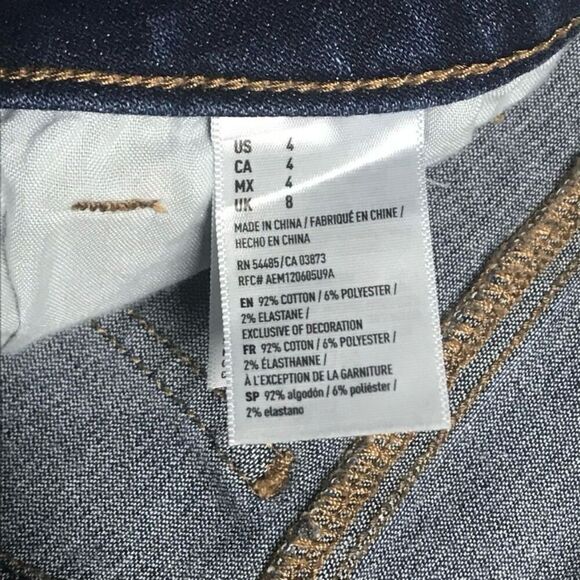 American Eagle Distressed Midi Super Stretch Jean Shorts N0098 - Picture 7 of 8